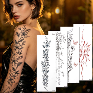 Autocollants de <span class=keywords><strong>tatouage</strong></span> temporaire non toxiques personnalisés pour femmes, motif Arbre de Vie céleste de géométrie sacrée avec texte cursif, art spirituel - Product Image 2