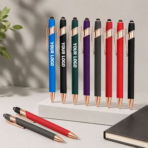 Proveedor de Bolígrafos Profesionales con Logotipo Personalizado, Bolígrafo de Metal de Aluminio OEM, Regalo Promocional, Bolígrafo Publicitario con Pantalla Táctil y Logotipo Personalizado - Product Image 1