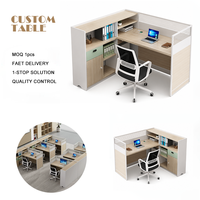 Bureau de direction en forme de I, cadre robuste moderne, surface lisse, tiroir de rangement, taille personnalisable