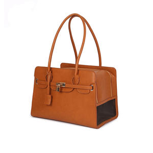 Şık moda çevre dostu <span class=keywords><strong>PU</strong></span> deri köpek evcil hayvan taşıyıcı 5kg nefes örgü paneli fermuar kapatma sırt çantası - Product Image 5