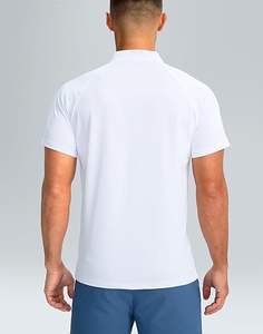 Kaus <span class=keywords><strong>Polo</strong></span> pelindung matahari pria, atasan bernapas untuk kerja di luar ruangan & Golf keren tanpa kerah - Product Image 3