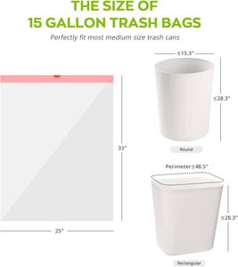 Bolsas de Basura Resistentes con Cordón, Bolsas de Plástico Ultra Gruesas sin Perfume, Bolsas de Basura Duraderas para Cocina y Oficina - Product Image 6