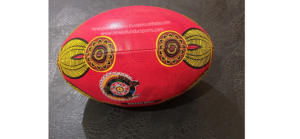 Balles de rugby personnalisées de marque en couleur imprimée en caoutchouc cousu à la machine ballon de rugby d'entraînement avec logo personnalisé pour match de sport d'équipe - Product Image 6