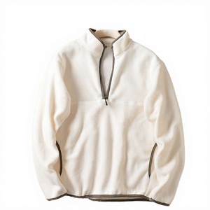 Unisex Half Zip Polar Fleece <b>Jacket</b> High Street High Quality Warm Soft Long Stand Collar Loose Fit Winter Fleece <b>Jacket</b> - Product Image 3