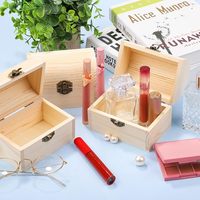 Unvollendete Mini Pine Wood Treasure Schmuck Truhe Kosmetik Box mit Klappdeckel für DIY Crafts Art Hobbys Projekt Geschenk Aufbewahrung