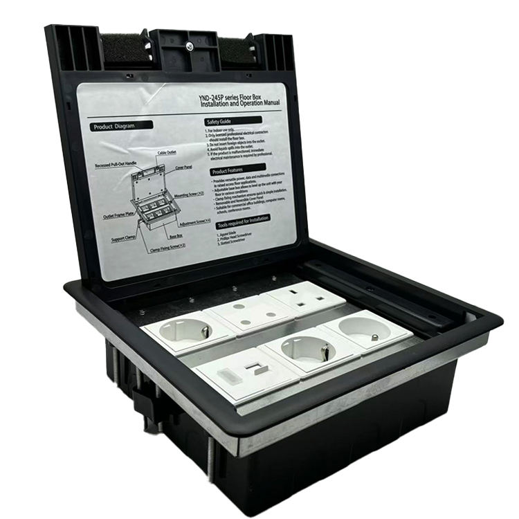 VNX Hot Sales UK /EU 15A Standard Function Keys ABS Waterproof Electrical Power Ground Outlet Floor Socket Box