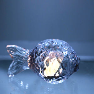 Pot de cire de bougeoir transparent en forme de poisson votif décoratif de table pour maison directe d'usine de gros - Product Image 2