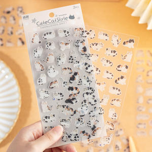 Paquete de 2 Hojas de Pegatinas de Papel Washi con Lindos Diseños de Gatos, Resistentes al Agua, para Decoración de Diarios, Fundas de <span class=keywords><strong>Teléfono</strong></span> y Collages - Product Image 2