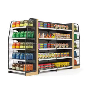 Étagère de présentation en acier pour supermarché, simple face/bifaciale, robuste, autoportante, réglable, pour magasin d'alimentation - Product Image 3