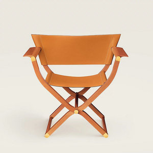 Mobilier de camp moderne et luxueux <span class=keywords><strong>Fauteuil</strong></span> paresseux pliable en bois Chaise longue de réalisateur en cuir confortable et portable pour hôtel et villa - Product Image 4