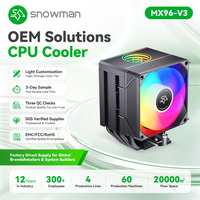 Radiateur de refroidissement CPU SNOWMAN MX96-V3 ARGB avec ventilateur 90 mm et dissipateur thermique en aluminium pour processeurs de bureau Intel AMD LGA1700