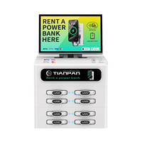 Kiosque de location de batteries externes à 8 emplacements avec écran tactile intégré de 10 pouces, système de paiement NFC, recharge rapide pour restaurant