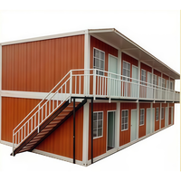Maison conteneur préfabriquée de 20 pieds, structure en acier isolée, pour dortoir de personnel, bureau de chantier temporaire, ou cabine.