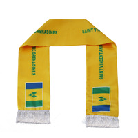 Nouveau produit aint Vincent et les Grenadines écharpes caractéristiques pour fan et suiveur Club drapeau écharpes personnalisées