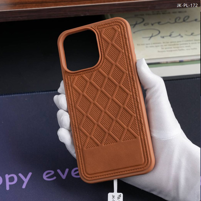 Luxury Pu Leathera Comfortable Hand Feeling Quadrille Finish Shockproof Phone case for iphone 16 15 14 13 Pro
