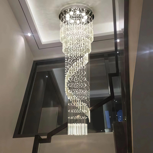 JYLIGHTING Elegante Lampadario a Spirale con Sfera <span class=keywords><strong>di</strong></span> Cristallo, <span class=keywords><strong>Luce</strong></span> Pendente Verticale per Ingresso con Perle Sfaccettate Rotonde Lucidate - Product Image 1