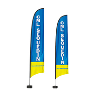 Drapeaux de plumes de plage en polyester à vent volant extérieur Bannières Double face imprimé Promotion Drapeau de publicité commerciale