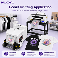 Mesin Cetak Kaos A3 DTF Transfer Printer 30cm XP600 CMYK Tinta Putih Dengan Penggoyang Bubuk Pengering untuk Pakaian Kustom
