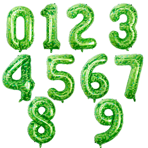 Globos de Números de 40 Pulgadas 0123456789 0--9 Globos de Aluminio con Mosaico Verde Lego, Globos de Cumpleaños, Decoraciones <span class=keywords><strong>para</strong></span> Fiestas - Product Image 1