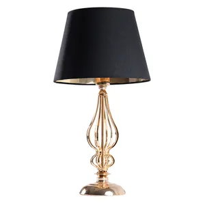 Popular European design luxury gold metal base fancy table lamps for hotel home