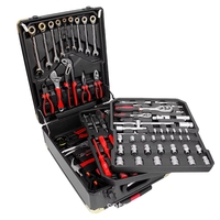 Ensemble d'outils de 499 pièces avec valise rigide à roulettes, quatre couches de rangement, personnalisable OEM, garantie de 3 ans