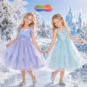 ชุดเดรสเจ้าหญิงเอลซ่า ลดล้างสต็อก คุณภาพพรีเมียม เนื้อผ้าระบายอากาศได้ดี สีฟ้าไอซ์ประกายระยิบระยับ พร้อมชายกระโปรงยาว จัดส่งรวดเร็ว - Product Image 4