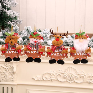 New Christmas decorations, Christmas tree ornaments, Christmas fabric wooden plaques, <b>bell</b> ornaments, <b>small</b> gifts - Product Image 1