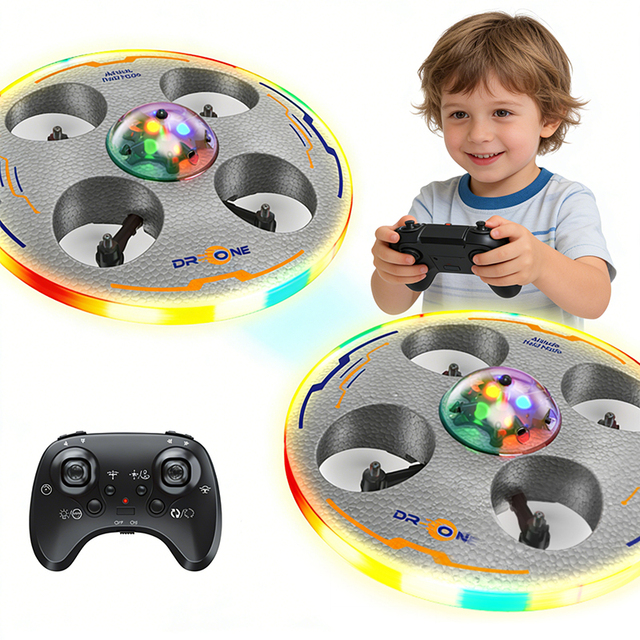 Remote Control Aircraft Toy 2.4G 4-Channel UFO Flying Quadcopter Colorful LED Flying Saucer 80m Range Wholesale Children Toys