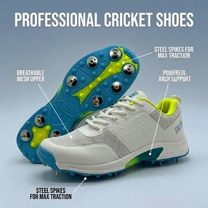 Calzado Deportivo OEM Ligero y Transpirable para Cricket, con Suela de Goma Antideslizante, Plantilla de EVA y Cordones - Product Image 4