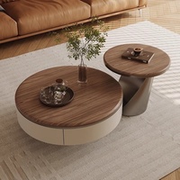 Ensemble Table Basse en Bois de Noyer, Luxe Léger, Simple et Moderne, Durable avec un Style Ancien pour Petits Salons et Appartements