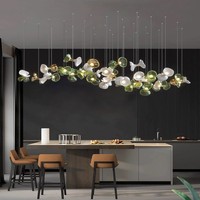 Lustre suspendu de luxe en verre de Murano FireLux pour salon et cuisine, luminaire de plafond personnalisé