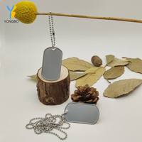 Étiquette en acier inoxydable vierge OEM, pendentif durable pour gravure personnalisée de logo ou de texte