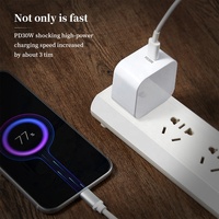 GaN Technology pengisi daya ponsel USB dinding Mini 30W, pengisi daya PD cepat untuk ponsel MacBook dan iPad