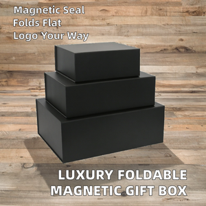 Caja de Regalo Plegable de Cartón Magnético Negro de Lujo con Logotipo Personalizado Impreso en UV y Cierre Magnético - Product Image 2