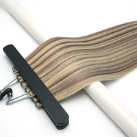 Vente d'usine Juancheng Lanxun : Extensions de cheveux naturels invisibles Genius Wefts, Cheveux humains vierges russes, Couleur Piano