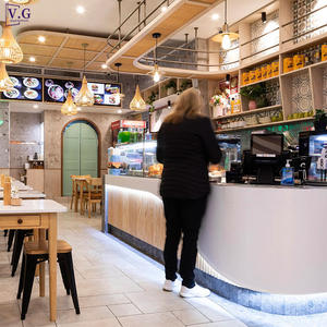 Comptoir de café pour glacier, comptoir de café commercial moderne, comptoir de café en marbre blanc - Product Image 2