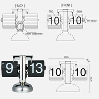 Horloge de Table Rétro à Retournement en Acier Inoxydable, Minuteur de Sport à Engrenages pour Jeux de Petite Échelle