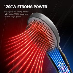 Cepillo de aire caliente eléctrico LED de calentamiento rápido de 1200W, secador de un solo paso, Alisador, peine voluminizador para peinar el cabello - Product Image 3