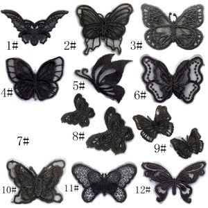 Applique papillon miniature en dentelle brodée, <span class=keywords><strong>organza</strong></span> écologique à ailes flottantes, motif animal tridimensionnel, variété de couleurs - Product Image 5
