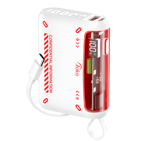 JOKO 2026 Mini Power Bank de poche 10000mAh avec câble intégré, charge rapide 22.5W/20W, affichage unique, batterie Li-Polymère