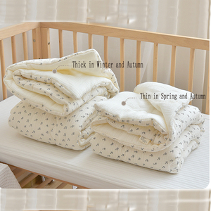 Couverture en mousseline de coton RTS pour bébé, couverture matelassée d'hiver pour lit de bébé, couverture douce et chaude en crêpe de coton pour tout-petit, pour nouveau-né - Product Image 4