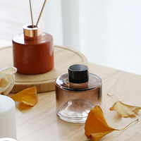 Bouteille vide en verre multicolore pour diffuseur à bâtonnets, décoration d'aromathérapie pour la maison avec bâtonnets en rotin, vente en gros