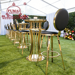 ชุดโต๊ะบาร์โครงเหล็กสีทองสำหรับงานแต่งงานและงานปาร์ตี้กลางแจ้ง - Product Image 3