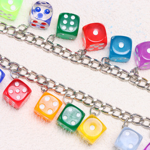 โซ่คาดเอวทรงลูกเต๋าหลากสี โซ่โลหะเส้นเดียวสำหรับใส่กับกางเกง ใช้ได้ทุกวัน ทำจากโลหะผสมสังกะสี แฟชั่นเครื่องประดับร่างกาย - Product Image 3