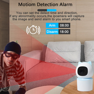 Caméra de sécurité intérieure avec application téléphonique, connexion Wi-Fi 2,4 GHz, 1080P HD, détection humaine et animale en temps réel, alerte, couverture à 360°, panoramique/inclinaison - Product Image 2