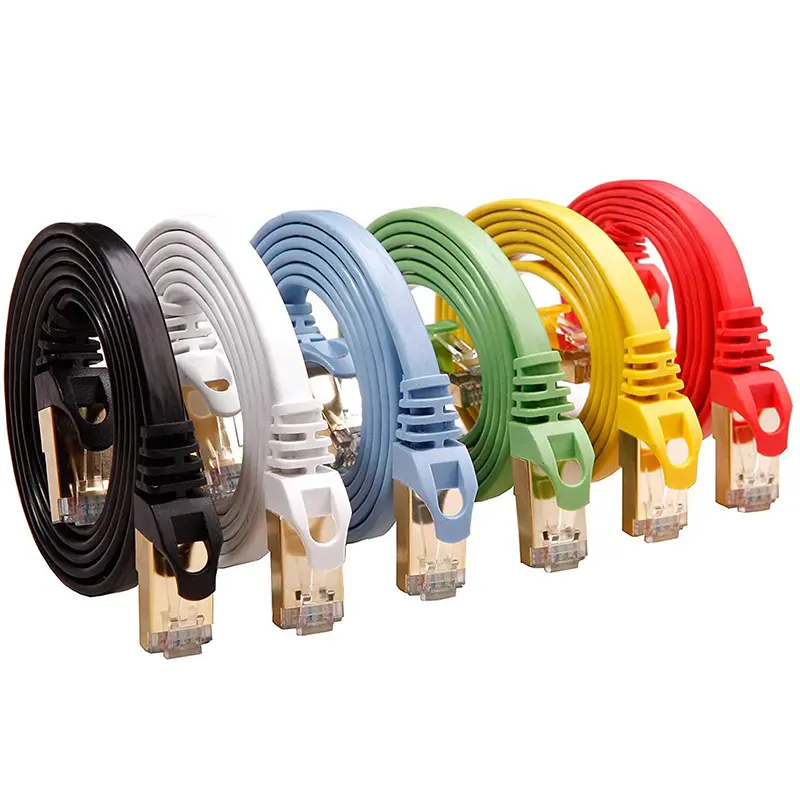 Ethernet Patch rede cobre Cat7 ftp sftp Rj45 Jumper cabos slim plano Patch lan comunicação poder panduit patchcord OEM