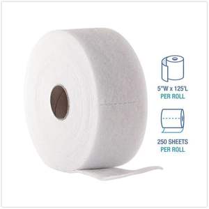 Toallas Desechables para Limpieza de Superficies Boardwalk Trapeze, Blancas, 5'' x 125 pies, 250 Toallas/Rollo, 2 Rollos/Caja - Product Image 5