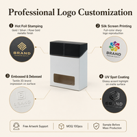 Boîte à couvercle rabattable avec fenêtre en PVC, couvercle noir mat bicolore, corps blanc, emballage de présentation pour la vente au détail, logo personnalisé, MOQ 100 pièces