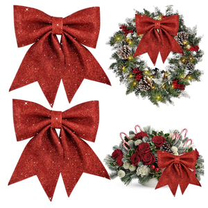 Nœud papillon de grande taille de 24cm pour la décoration d'arbre de Noël Accessoires de <span class=keywords><strong>cadeau</strong></span> de décoration d'arbre de centre commercial bricolage - Product Image 1