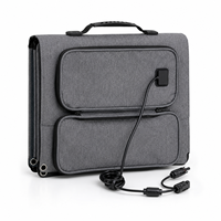 Panneau Solaire Portable Pliable 330W Haute Efficacité Étanche 42x33cm 14 Cellules pour Connecteur Noir Camping VR Extérieur